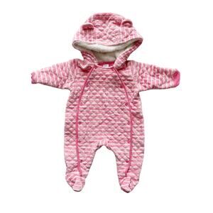 Nordstrom Pink Stripe Velour Bear Bunting Size 3m